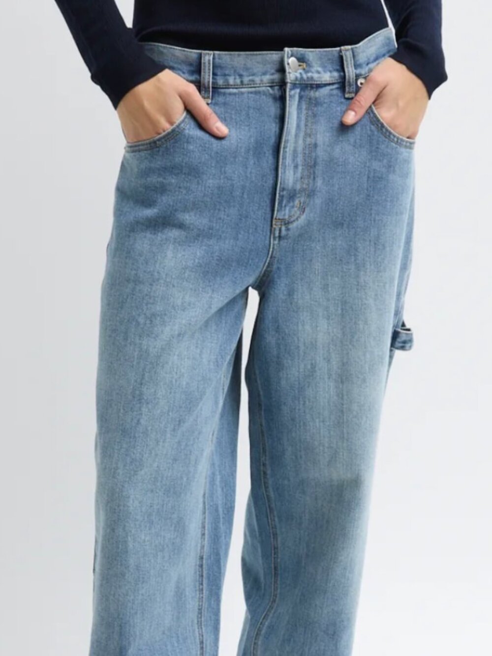 Tibi Classic Denim Slouchy Carpenter Jean in Premium Japanese Denim